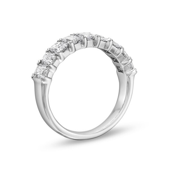 2.00 CT. T.W. Emerald-Cut Certified Lab-Created Diamond Nine Stone Anniversary Band in 14K White Gold (F/VS2)