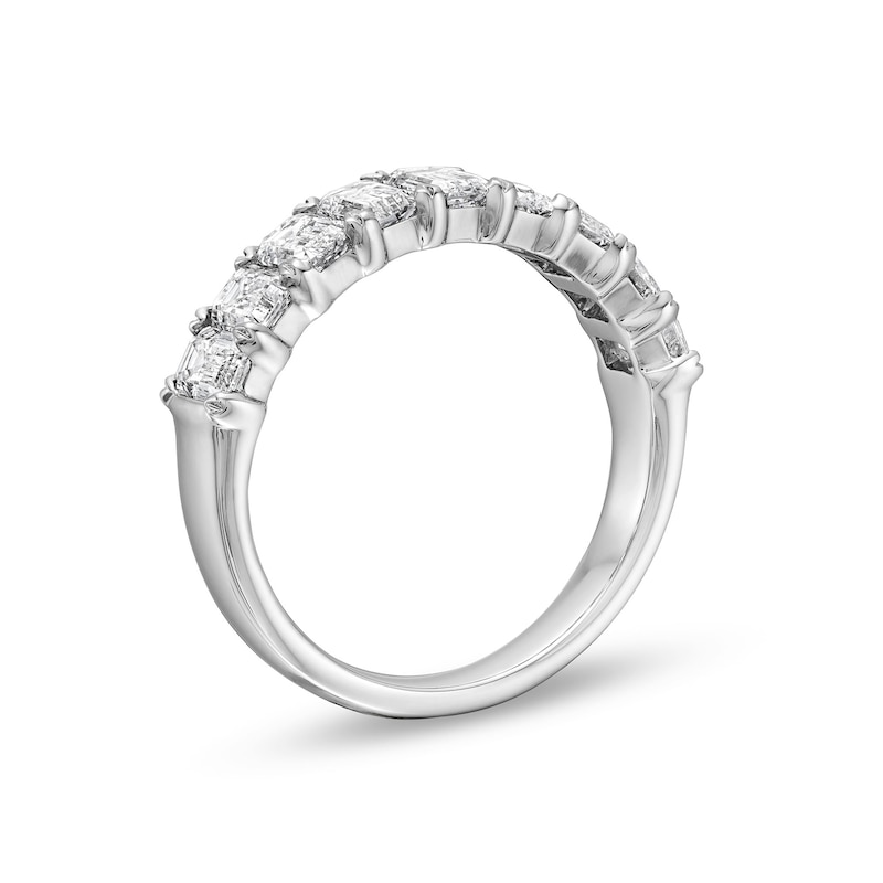 2.00 CT. T.W. Emerald-Cut Certified Lab-Created Diamond Nine Stone Anniversary Band in 14K White Gold (F/VS2)|Peoples Jewellers