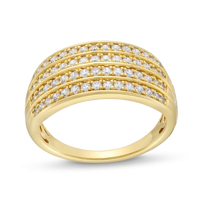 0.50 CT. T.W. Diamond Multi-Row Anniversary Band in 10K Gold