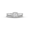 Thumbnail Image 3 of Perfect Fit 1.00 CT. T.W. Princess-Cut Certified Lab-Created Diamond Cushion Frame Bridal Set in 14K White Gold (F/SI2)