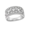 0.50 CT. T.W. Diamond Ornate Multi-Row Vintage-Style Anniversary Band in Sterling Silver