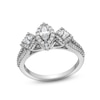 1.00 CT. T.W. Marquise and Princess-Cut Diamond Past Present Future® Frame Engagement Ring in 14K White Gold