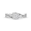 Thumbnail Image 3 of 0.25 CT. T.W. Diamond Past Present Future® Miracle Bypass Twist Shank Engagement Ring in 10K White Gold