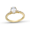 Thumbnail Image 0 of Oval Canadian Certified Centre Diamond 1.10 CT. T.W. Frame Engagement Ring in 18K Gold (I/SI2)