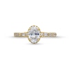 Thumbnail Image 3 of Oval Canadian Certified Centre Diamond 1.10 CT. T.W. Frame Engagement Ring in 18K Gold (I/SI2)