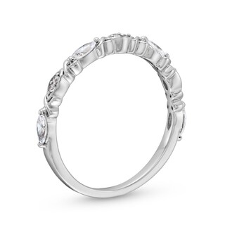 0.30 CT. T.W. Marquise and Round Diamond "XO" Stackable Anniversary Band in 10K White Gold