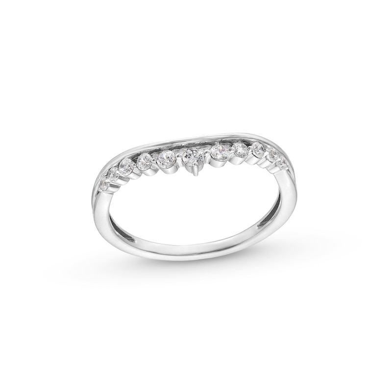 0.25 CT. T.W. Diamond Crown Contour Anniversary Band in 10K White Gold|Peoples Jewellers