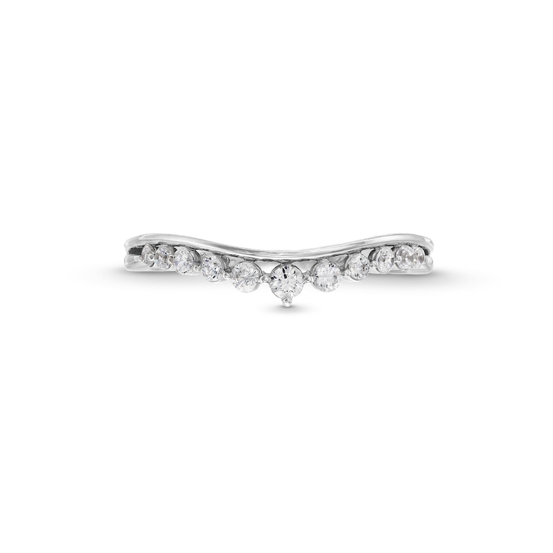 0.25 CT. T.W. Diamond Crown Contour Anniversary Band in 10K White Gold|Peoples Jewellers