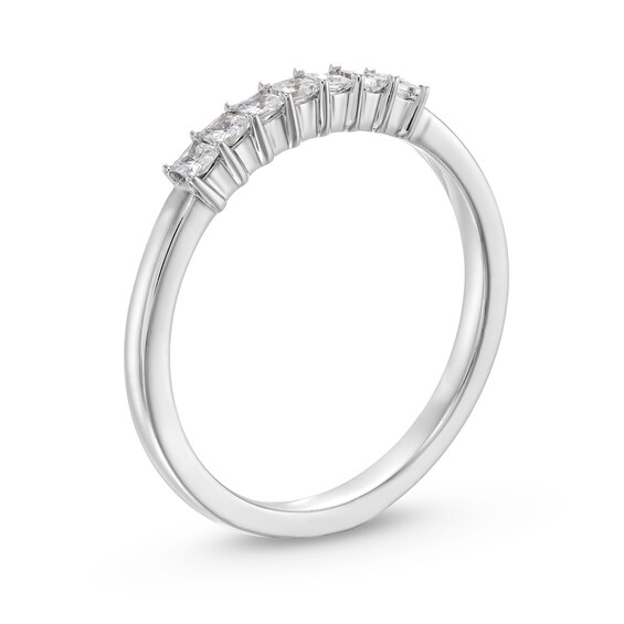 0.25 CT. T.W. Princess-Cut Canadian Certified Diamond Seven Stone Anniversary Band in 14K White Gold (I/I2)