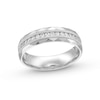 Thumbnail Image 1 of 0.25 CT. T.W. Diamond Pattern Vintage-Style Anniversary Band in 10K White Gold