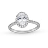 1.33 CT. T.W. Oval Certified Lab-Created Diamond Frame Engagement Ring in 14K White Gold (F/VS2)