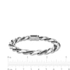Thumbnail Image 3 of 2.00 CT. T.W. Black Diamond Oval Curb Chain Bracelet in Sterling Silver - 7.25”