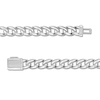 Thumbnail Image 2 of 2.00 CT. T.W. Black Diamond Oval Curb Chain Necklace in Sterling Silver - 16”