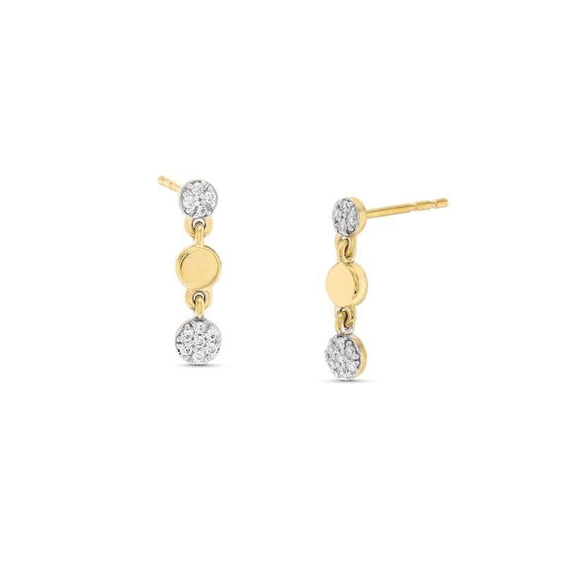 0.085 CT. T.W. Mtuli-Diamond Trio Drop Earrings in 10K Gold|Peoples Jewellers