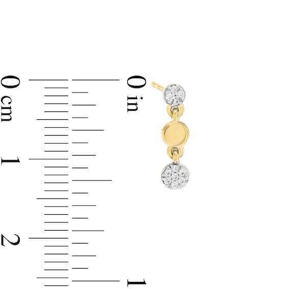 0.085 CT. T.W. Mtuli-Diamond Trio Drop Earrings in 10K Gold