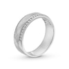 Thumbnail Image 2 of 0.40 CT. T.W. Diamond Edge Textured Centre Anniversary Band in 10K White Gold