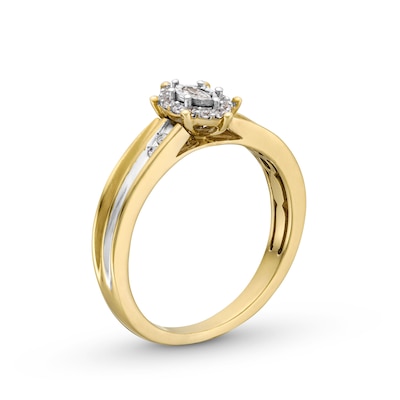 0.16 CT. T.W. Marquise Diamond Frame Promise Ring in 10K Gold