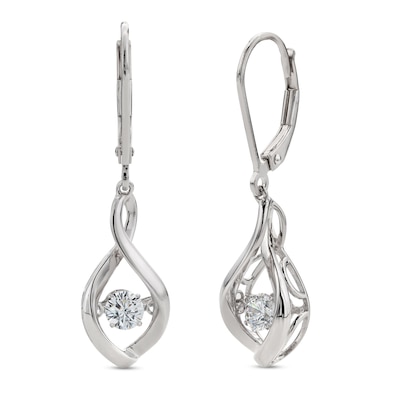 Unstoppable Love™ 1.00 CT. T.W. Certified Lab-Created Diamond Solitaire Infinity Drop Earrings in 10K White Gold (F/SI2)