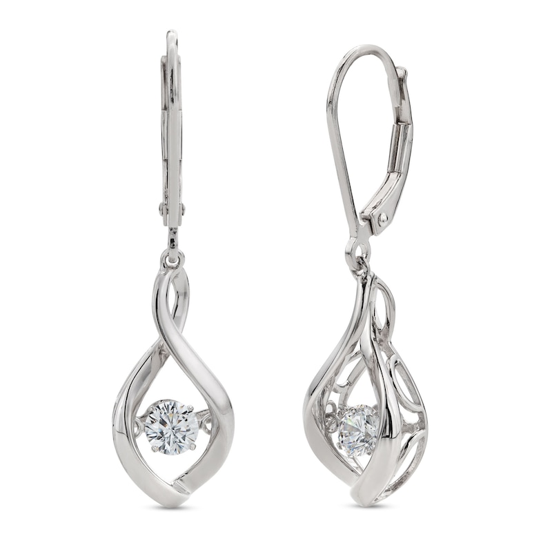 Unstoppable Love™ 1.00 CT. T.W. Certified Lab-Created Diamond Solitaire Infinity Drop Earrings in 10K White Gold (F/SI2)|Peoples Jewellers