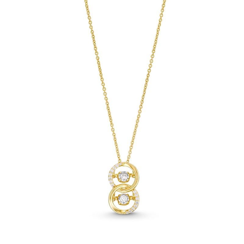 Unstoppable Love™ 0.15 CT. T.W. Diamond Interlocking Circles Pendant in Sterling Silver with 14K Gold Plate|Peoples Jewellers