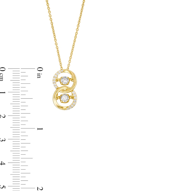 Main Image 3 of Unstoppable Love™ 0.15 CT. T.W. Diamond Interlocking Circles Pendant in Sterling Silver with 14K Gold Plate