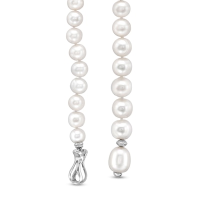 Freshwater Cultured Pearl Adjustable Strand Necklace in Sterling Silver-21"