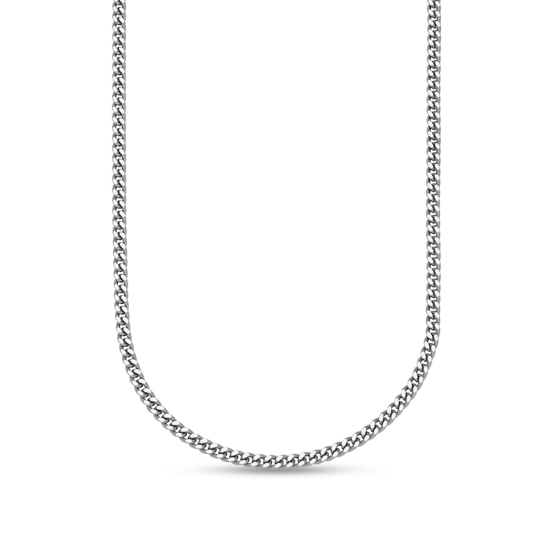 2.5mm Curb Chain Necklace in Solid Platinum - 20"