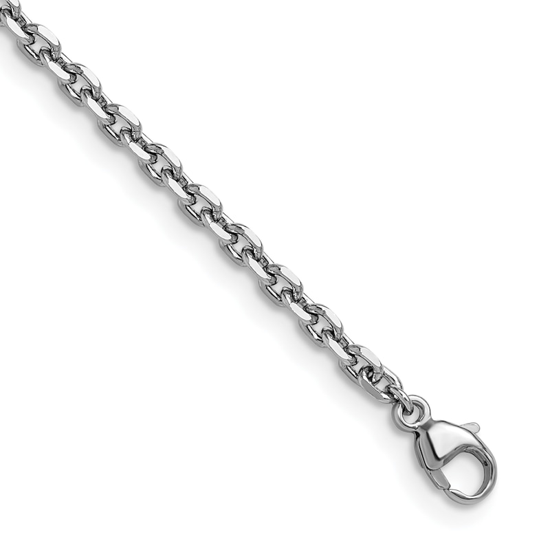 2.6mm Diamond-Cut Cable Chain Necklace in Solid Platinum - 16"