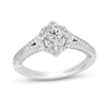 Enchanted Disney Ariel 0.69 CT. T.W. Princess-Cut Diamond Scallop Frame Split Shank Engagement Ring in 14K White Gold