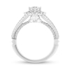 Enchanted Disney Ariel 0.69 CT. T.W. Princess-Cut Diamond Scallop Frame Split Shank Engagement Ring in 14K White Gold