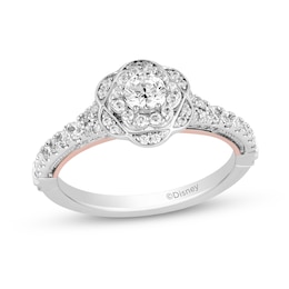 Collector’s Edition Enchanted Disney Sleeping Beauty 65th Anniversary Diamond Flower Engagement Ring in 14K White Gold