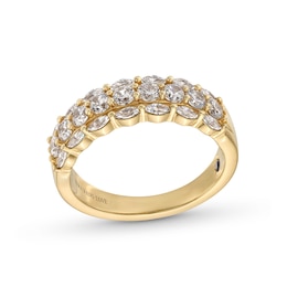 Vera Wang Love Collection 0.95 CT. T.W. Marquise and Round Diamond Triple Row Anniversary Band in 14K Gold
