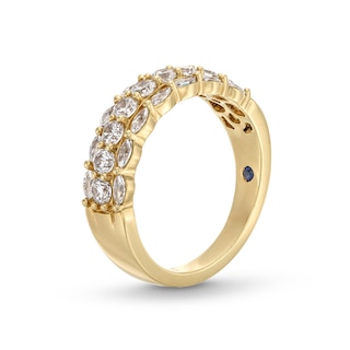 Vera Wang Love Collection 0.95 CT. T.W. Marquise and Round Diamond Triple Row Anniversary Band in 14K Gold