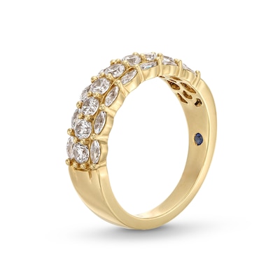 Vera Wang Love Collection 0.95 CT. T.W. Marquise and Round Diamond Triple Row Anniversary Band in 14K Gold