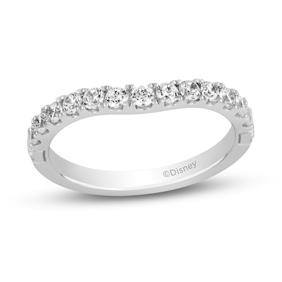 Enchanted Disney Majestic Princess 0.45 CT. T.W. Diamond Contour Anniversary Band in 14K White Gold