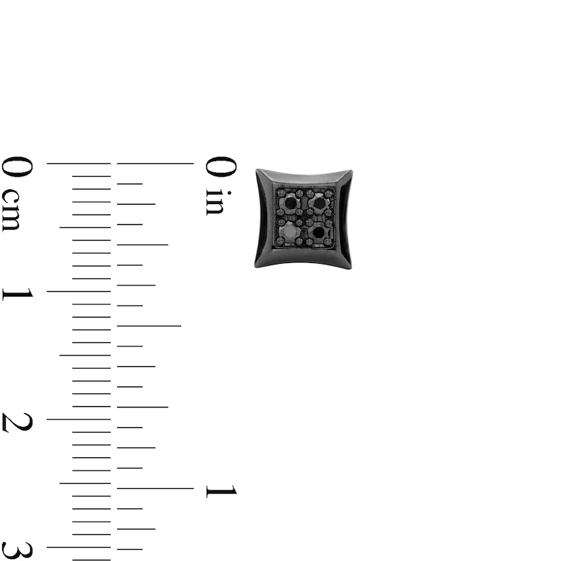 Vera Wang Men 0.23 CT. T.W. Black Diamond Square Stud Earrings in Sterling Silver with Black Ruthenium|Peoples Jewellers