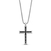 Vera Wang Men 0.95 CT. T.W. Black Diamond Cross Pendant in Sterling Silver and Black Ruthenium - 22"