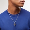 Vera Wang Men 0.95 CT. T.W. Black Diamond Cross Pendant in Sterling Silver and Black Ruthenium - 22"