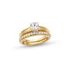 Thumbnail Image 0 of Perfect Fit 1.00 CT. T.W. Certified Lab-Created Diamond Vintage-Style Bridal Set in 14K Gold (F/SI2)