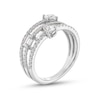 Thumbnail Image 2 of 1.00 CT. T.W. Multi-Shaped Certified Lab-Created Diamond Triple Row Split Shank Band in 14K White Gold (F/SI2)