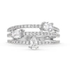 Thumbnail Image 3 of 1.00 CT. T.W. Multi-Shaped Certified Lab-Created Diamond Triple Row Split Shank Band in 14K White Gold (F/SI2)