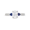 Thumbnail Image 3 of Vera Wang Love Collection 1.18 CT. T.W. Oval Certified Diamond and Blue Sapphire Engagement Ring in 14K White Gold