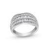 Thumbnail Image 1 of 1.00 CT. T.W. Diamond Tapered Edge Vintage-Style Multi-Row Anniversary Band in 10K White Gold