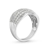 Thumbnail Image 3 of 1.00 CT. T.W. Diamond Tapered Edge Vintage-Style Multi-Row Anniversary Band in 10K White Gold