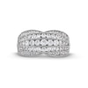 Thumbnail Image 4 of 1.00 CT. T.W. Diamond Tapered Edge Vintage-Style Multi-Row Anniversary Band in 10K White Gold