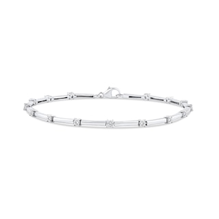 0.75 CT. T.W. Diamond Bar Link Bracelet in Sterling Silver - 7.25”