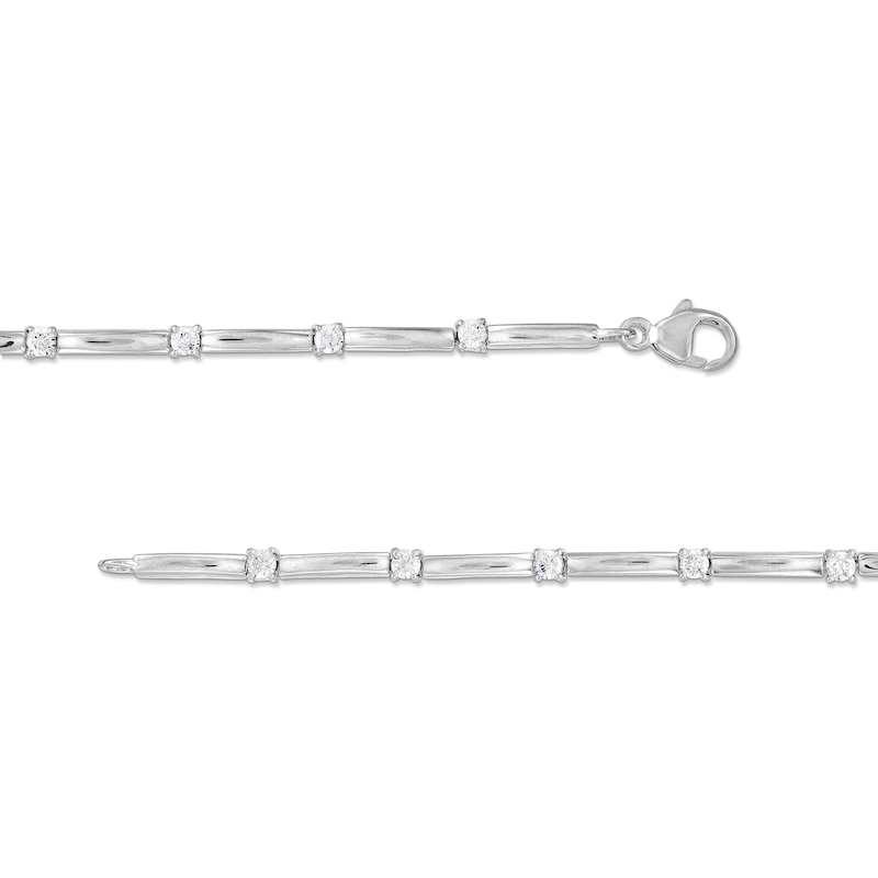 0.75 CT. T.W. Diamond Bar Link Bracelet in Sterling Silver - 7.25”|Peoples Jewellers