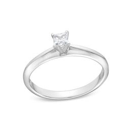 0.20 CT. Princess-Cut Diamond Solitaire Engagement Ring in 14K White Gold (J/I2)