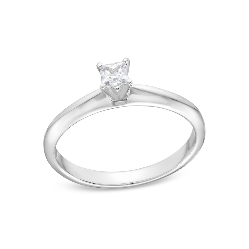 0.20 CT. Princess-Cut Diamond Solitaire Engagement Ring in 14K White Gold (J/I2)|Peoples Jewellers