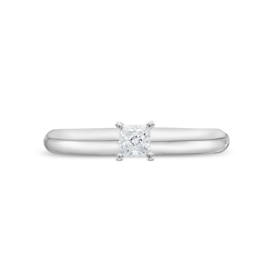 0.20 CT. Princess-Cut Diamond Solitaire Engagement Ring in 14K White Gold (J/I2)